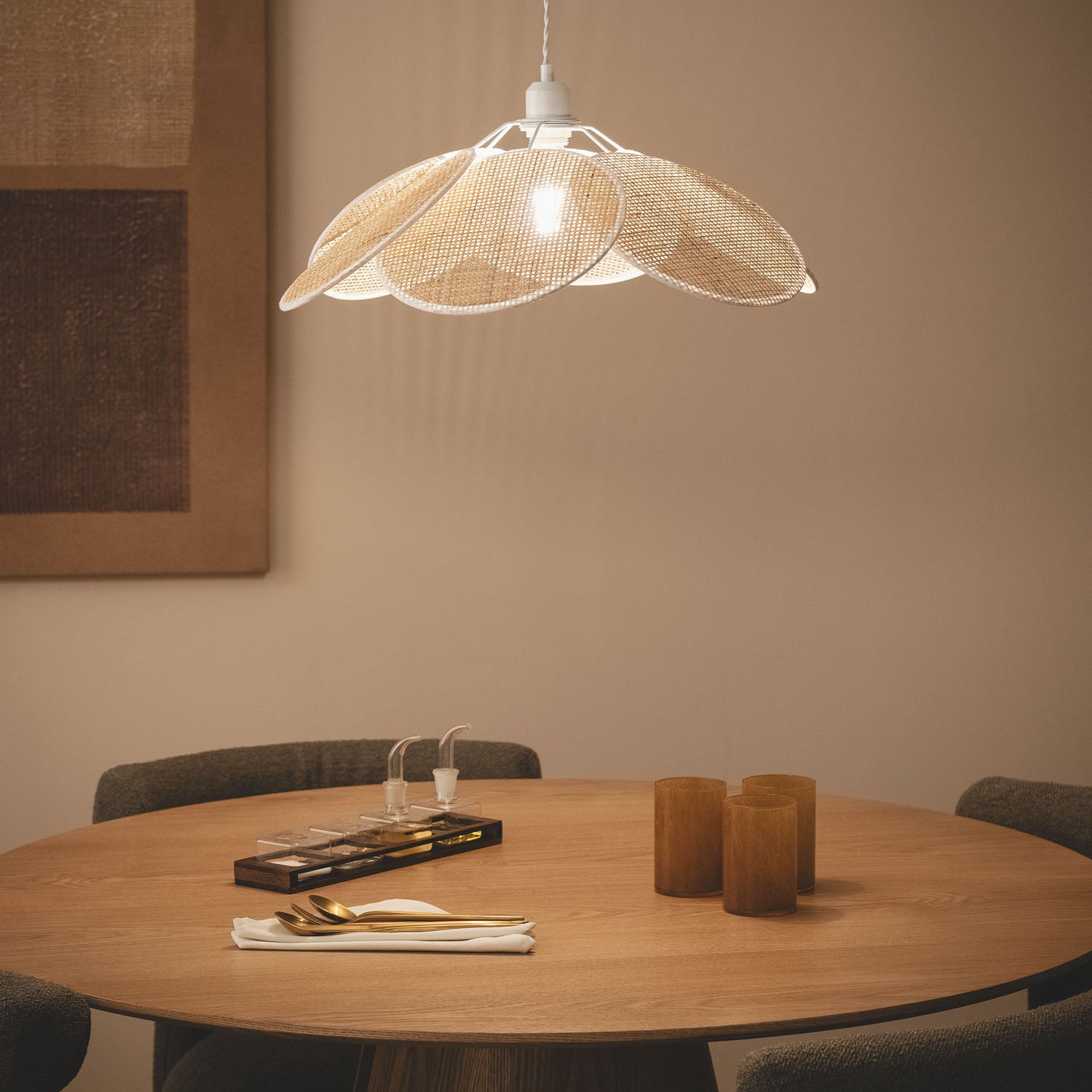 Suspension Rotin Nirvana Blanc tressé - 8