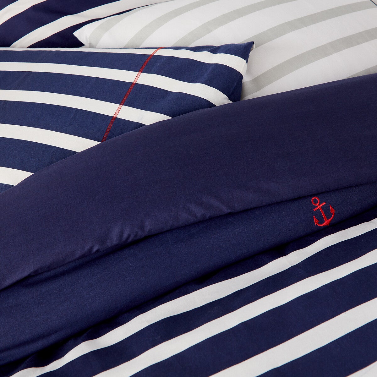 Housse de couette pur coton, Malo - Marine/blanc - 240 x 220 cm - 2