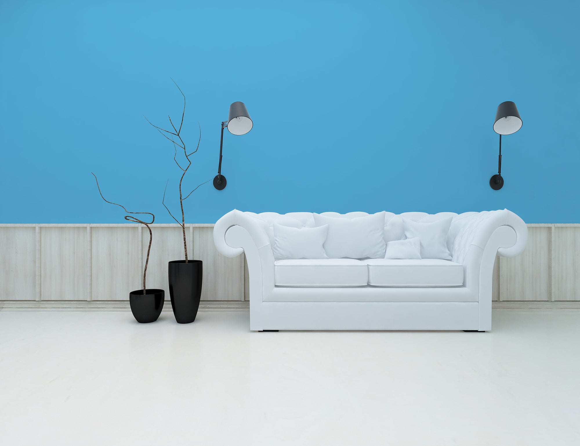 PURO Pintura mural premium c3002 - Pintura de muy alta opacidad - pintura azul mate de alta calidad para interiores - 2,5l - 3