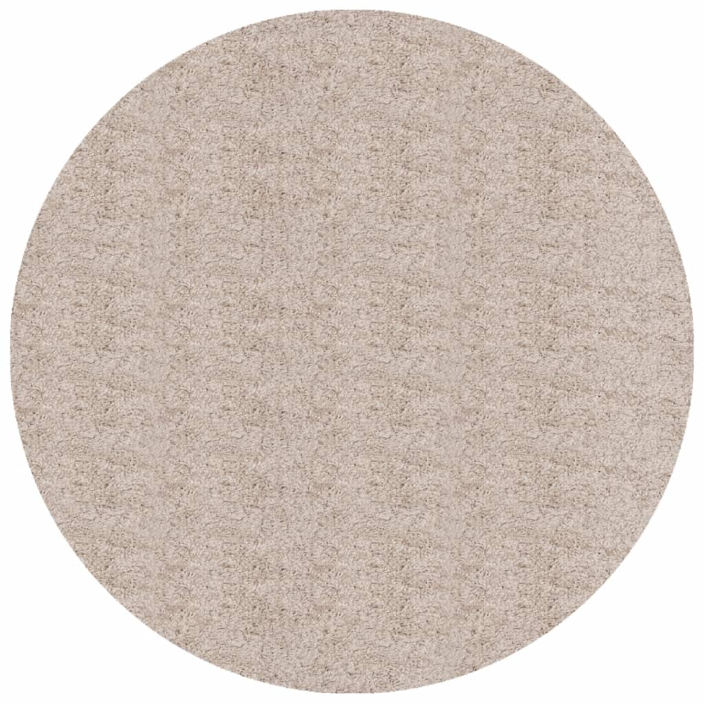 Alfombra de salón | alfombra peluda de pelo largo moderna pamplona beige ø 100 cm cfw66159