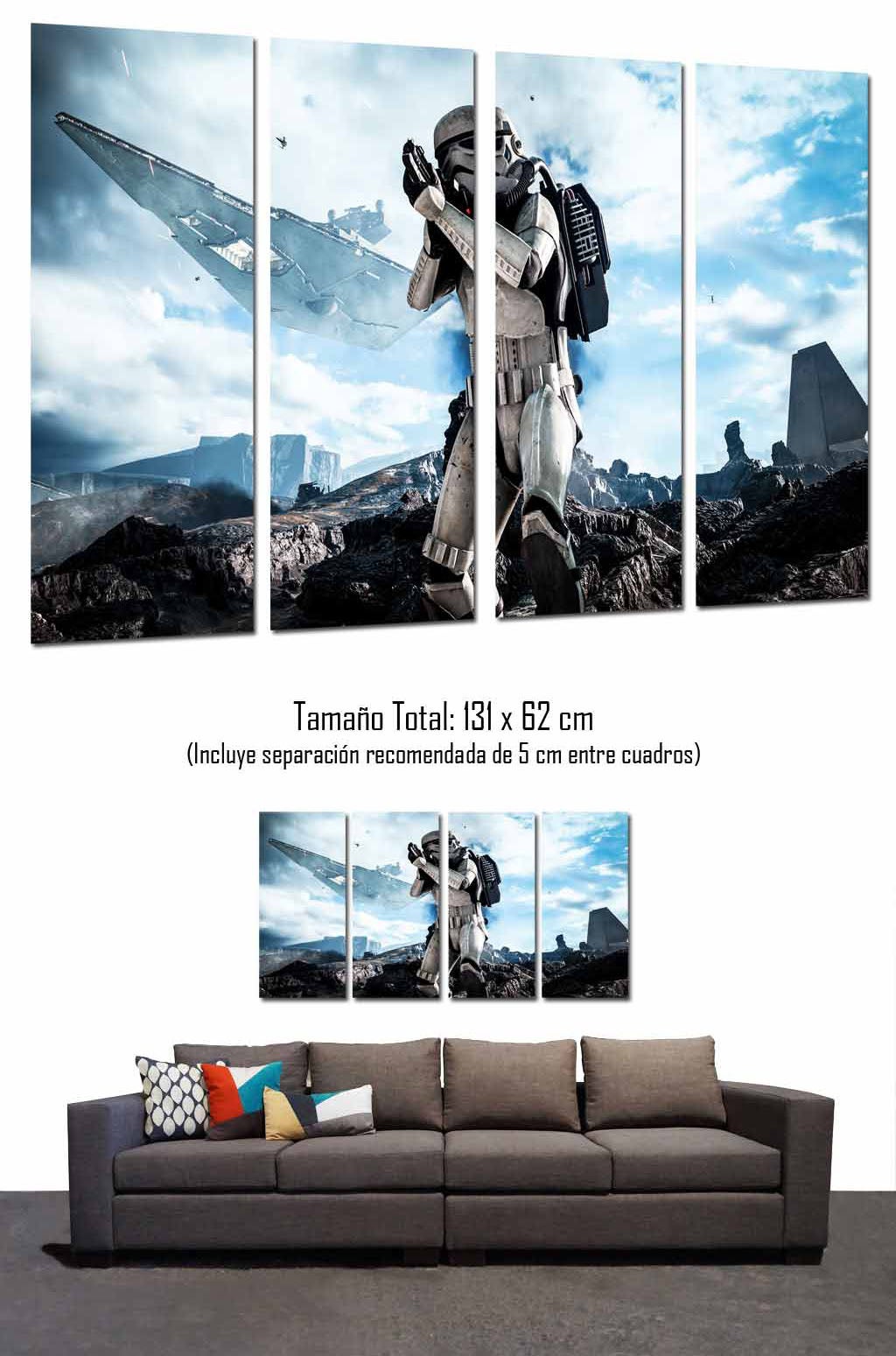 Star Wars Armée Dark Vador, Battle Ship, Rougue One, tirage photographique sur bois, peinture moderne décorative - 2