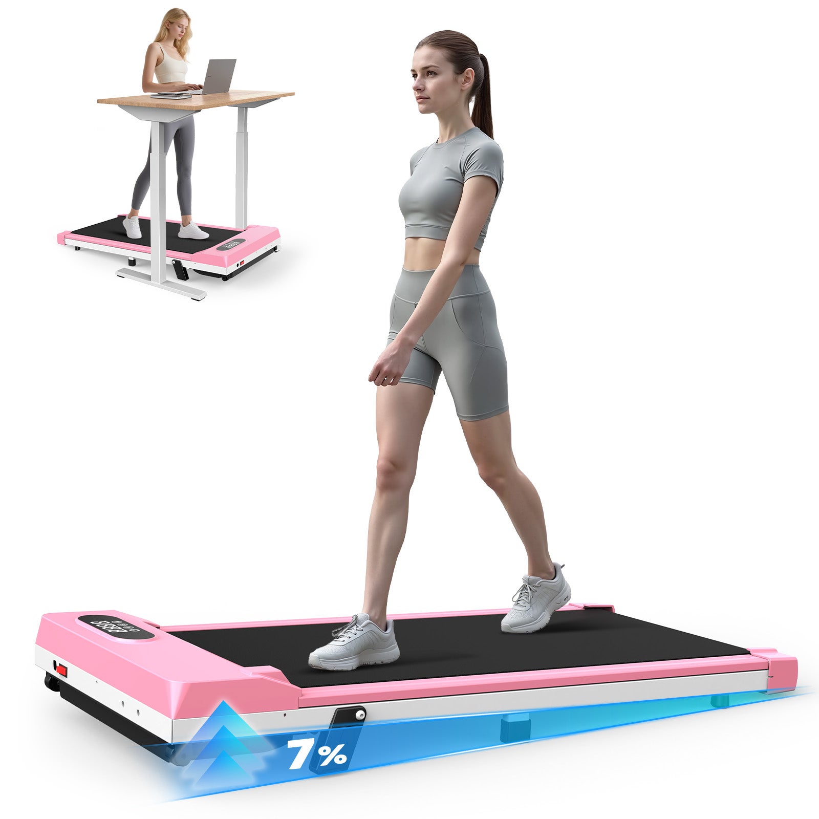 Tapis Roulant Elettrico Pieghevole Con Inclinazione 7% - 12km/h, App, Telecomando, LED - Foto 9