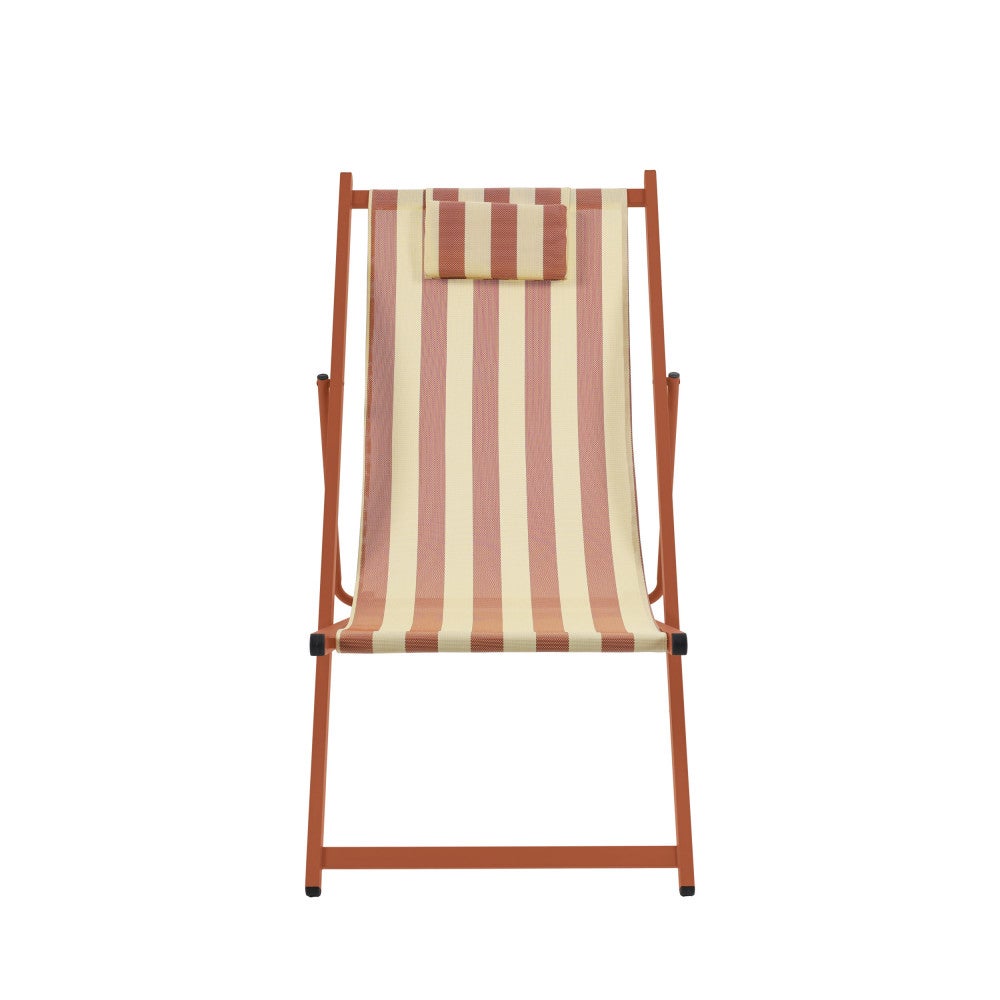 Lot 2 chiliennes aluminium transat jardin chaise longue extérieur terrasse Brisa - 3