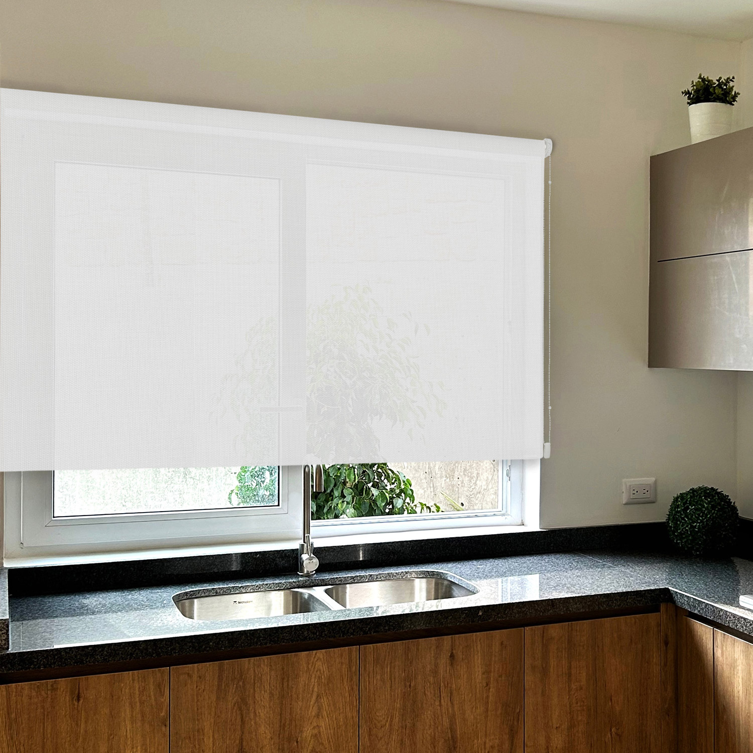 Estor Enrollable Translúcido Poliéster Liso Color Blanco 170x250cm. - 4