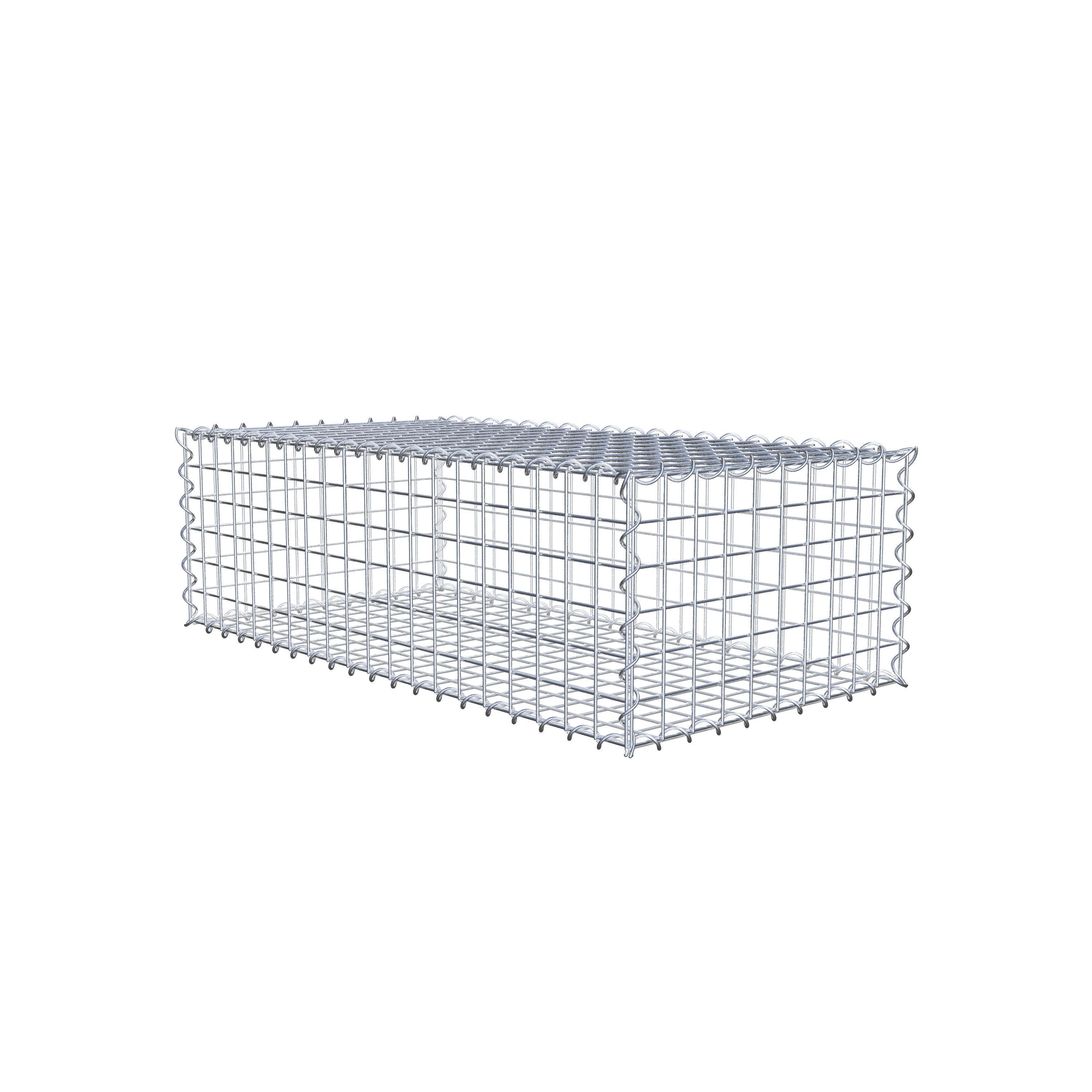 Gavión de acero galvanizado 100x30x50cm (LxAxP), malla 5 x 5cm, Espiral, jaula metálica para muro o jardín - 2