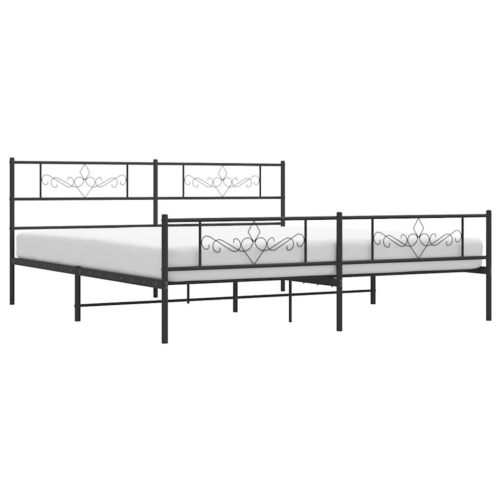 Estructura cama sin colchón con estribo metal negro 193x203 cm vidaXL - 5