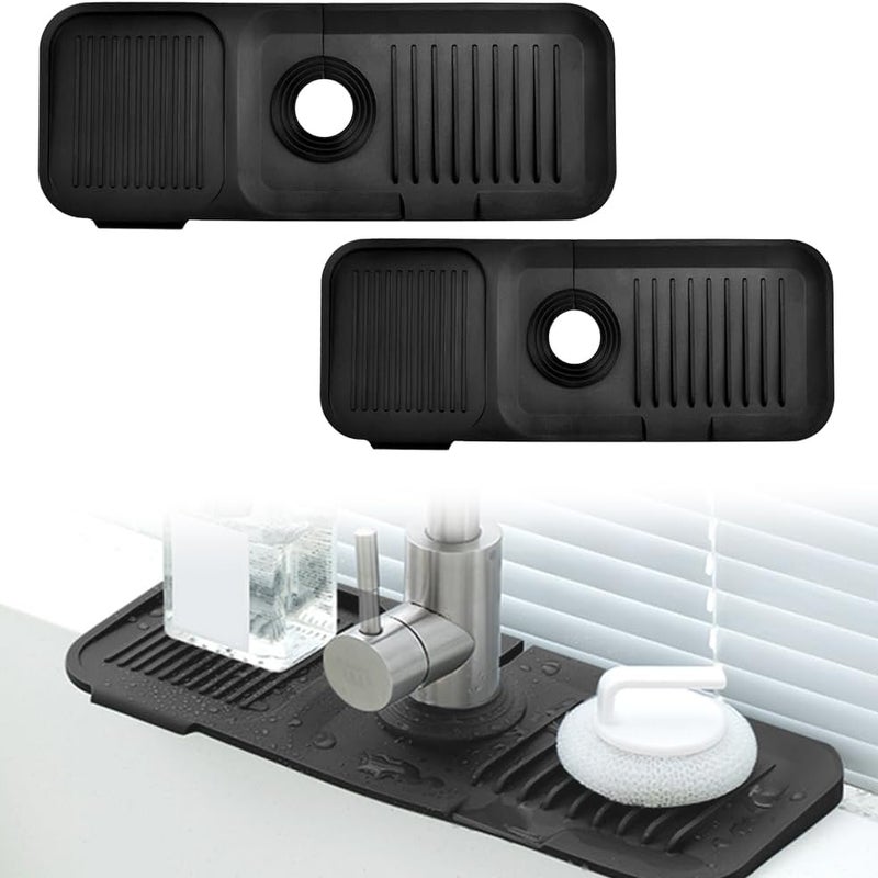 sztuki silikonowych mat pod kran, maty do osuszania kranu, silikonowe podkładki odpływowe, silikonowa tacka antykapiąca do zlewu