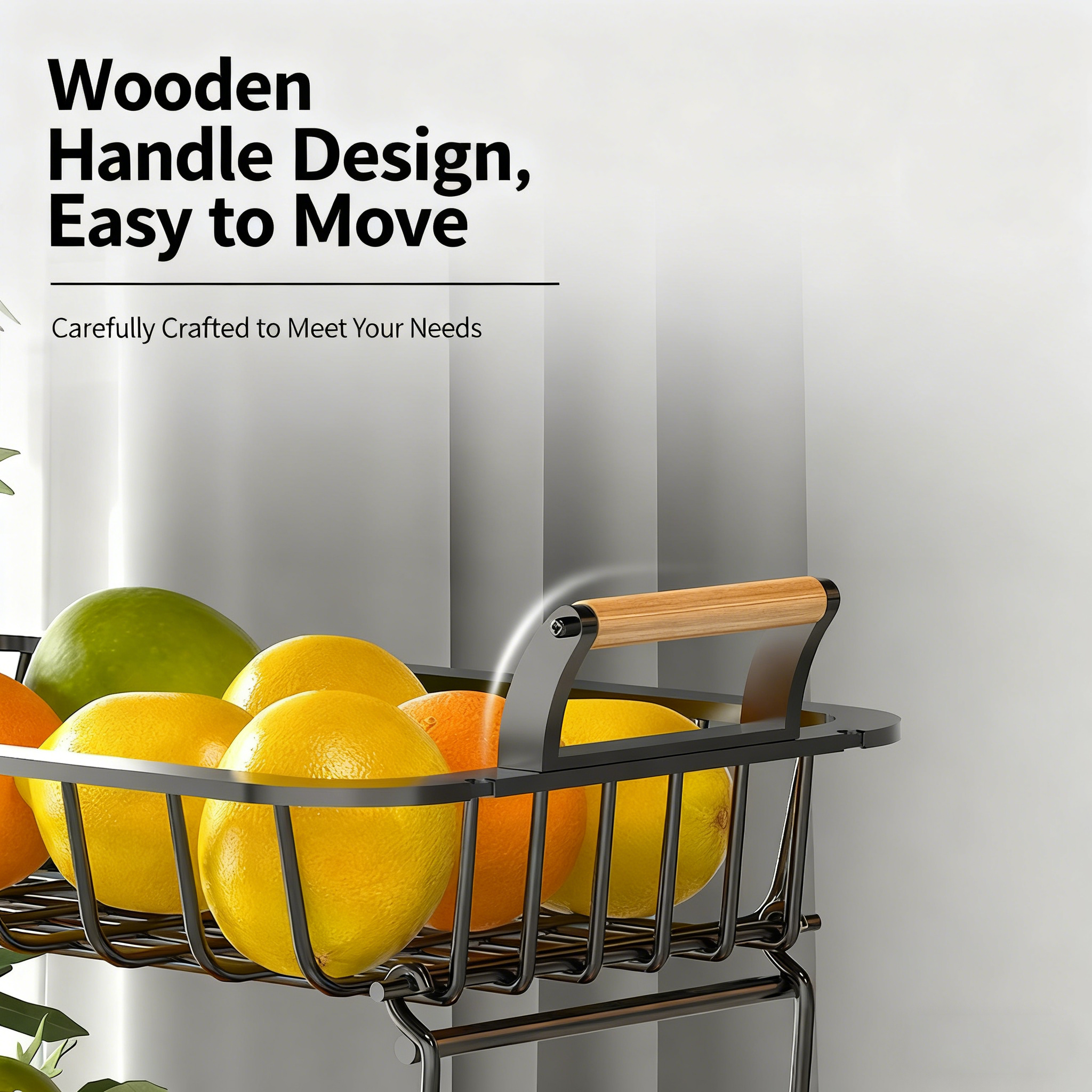 Set 4 cesti frutta 2 piani con supporto per banane, organizer metallico per frutta e verdura, ideale per cucina e conservazione - 6