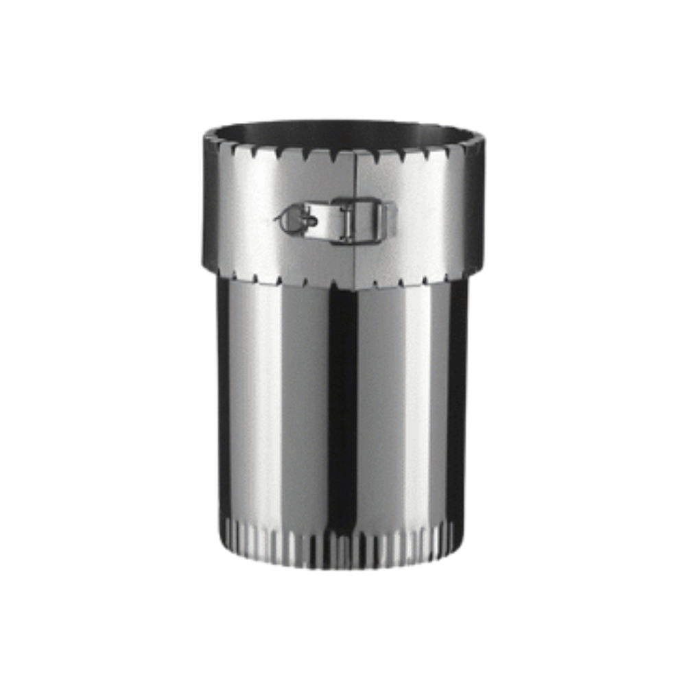 Kit raccordement conduit émaillé avec plaque finition pour poêles à bois - Poujoulat - Ø150 mm - 2