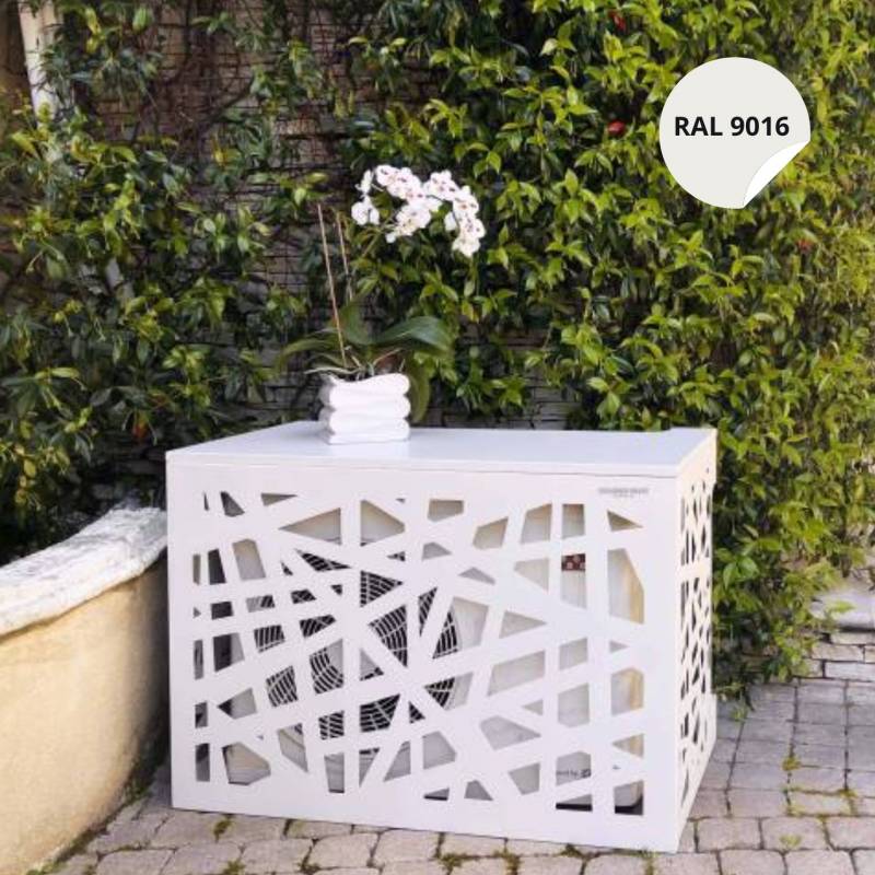 Cache Terasse Cache climatisation - Amazonian - Aluminium - Blanc RAL9016 - Taille ...