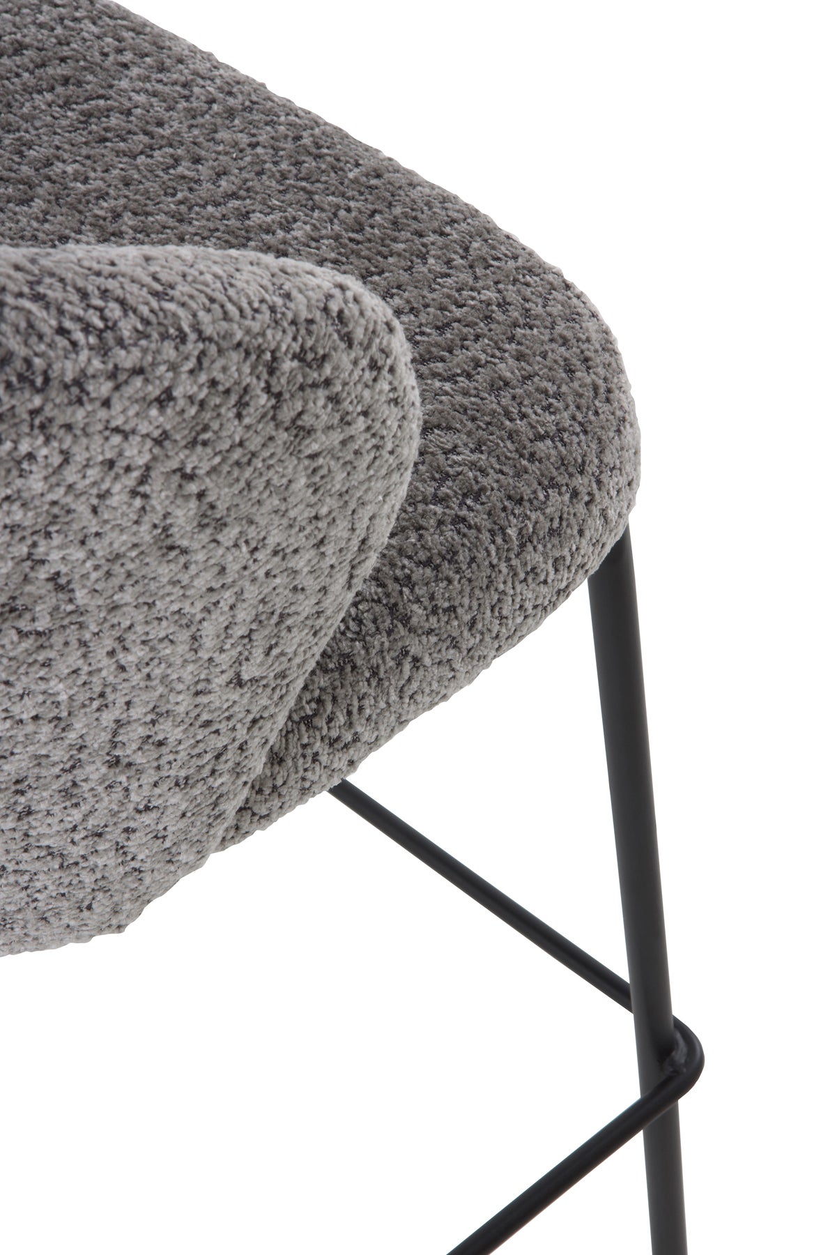 Pack de 2 taburetes tapizados en chenilla color gris oscuro - 4