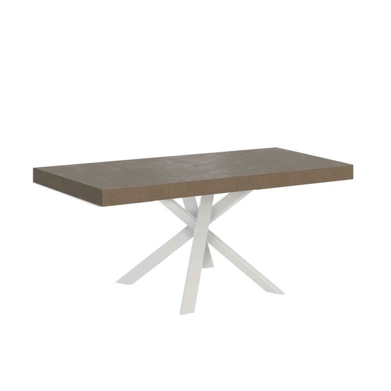 Stół rozkładany Clerk Premium 90/194x90 cm w kolorze gołębiej szarości z białymi nogami