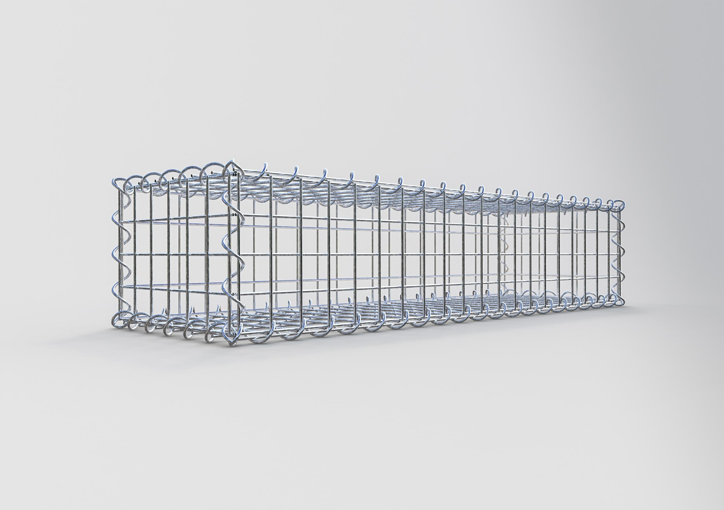 Gavión de acero galvanizado 100x20x30cm (LxAxP), malla 5 x 5cm, Espiral, jaula metálica para muro o jardín - 6