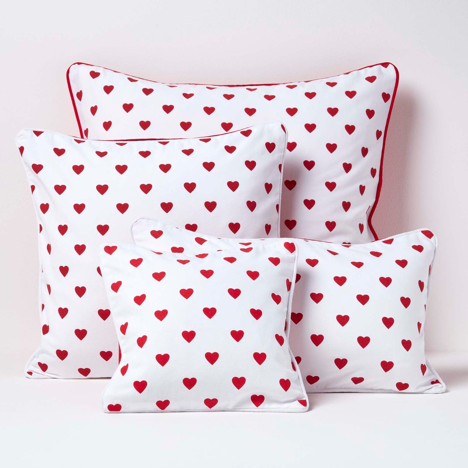 Homescapes Housse de coussin à imprimé Coeur Rouge, 45 x 45 cm - 5