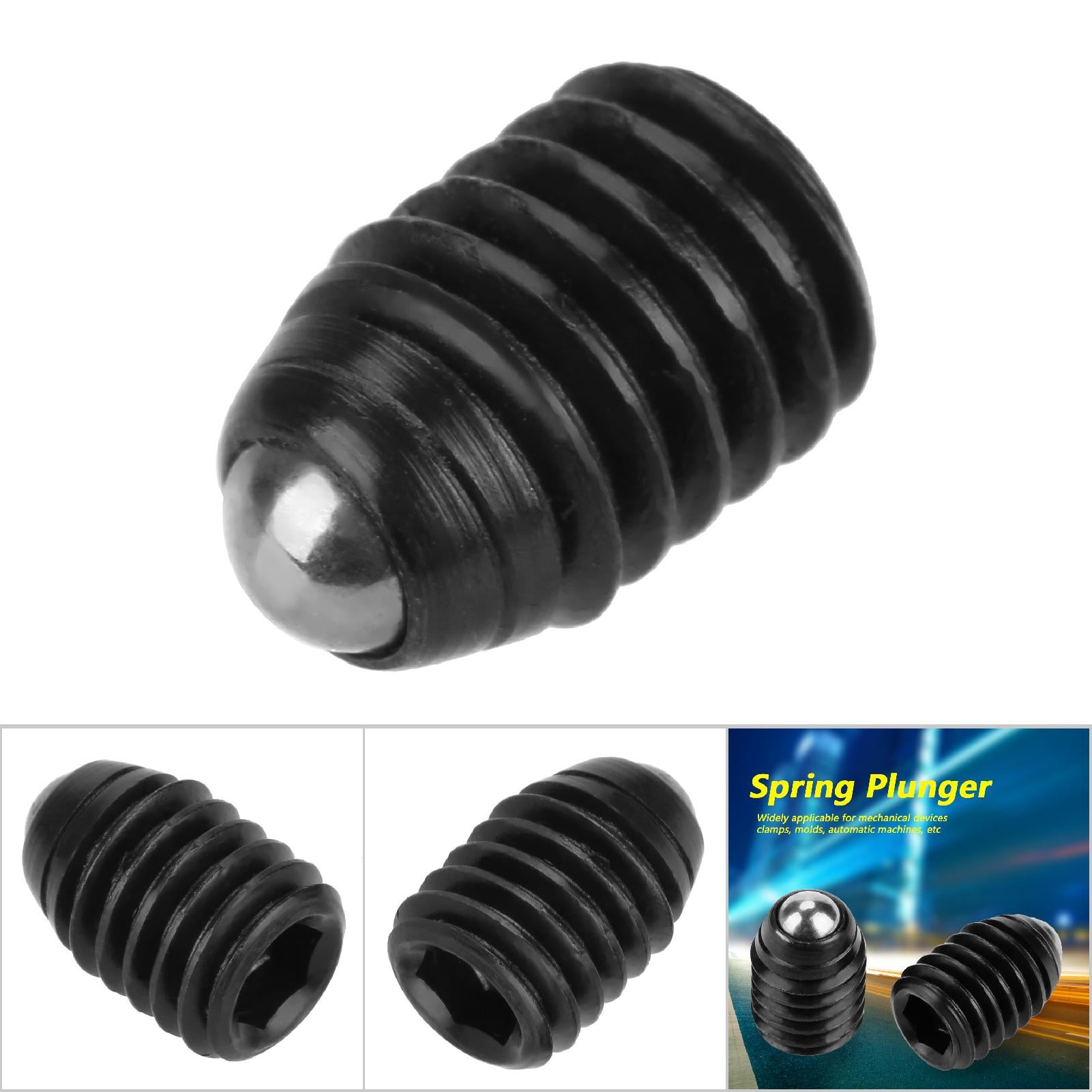 10 pezzi di pistoni a molla sferica con esagono incassato in acciaio al carbonio, filettatura M6 (M6 x 10) - 5