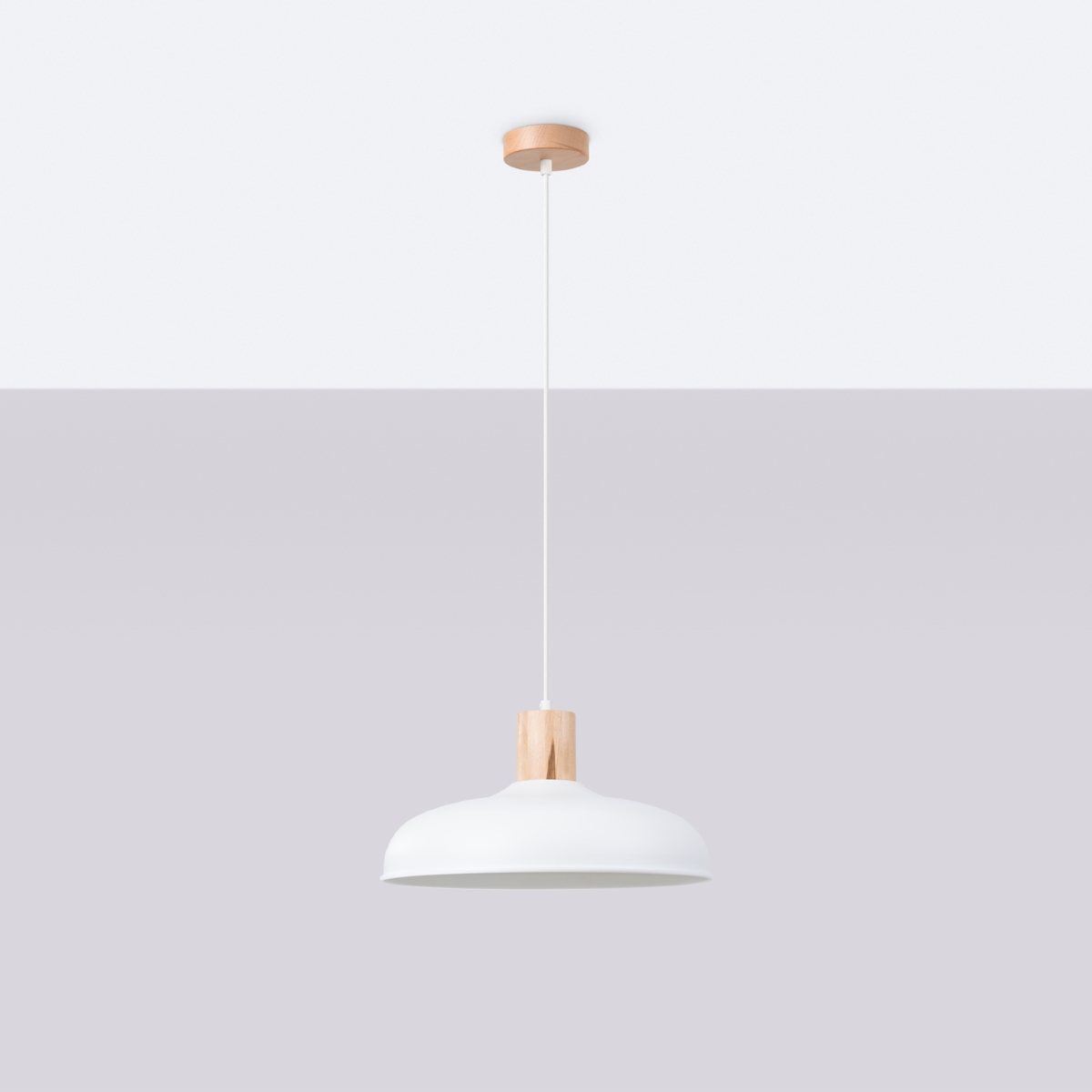 Lampa wisząca VELTURE biała LED 4000K - 38x38x120cm Sollux