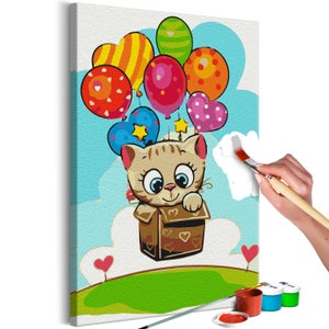 Kit Peinture Par Numéros "Deux Chatons" 40x50 Cm | Toile HD, Peintures Acryliques Incluses | DIY Décoration Maison