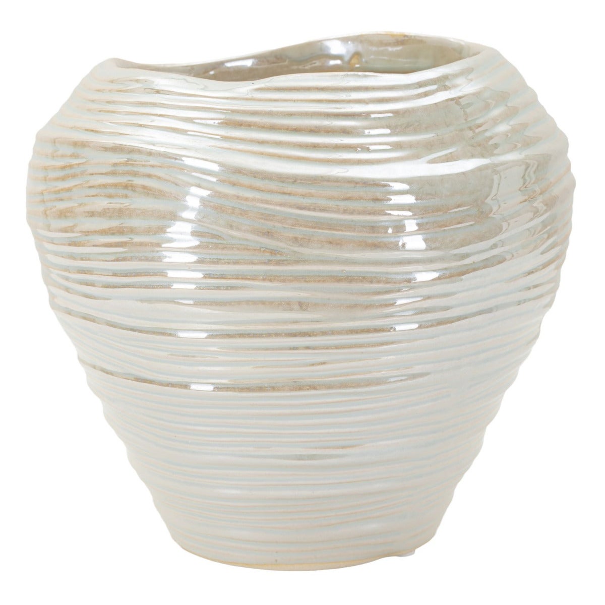 Vaso ondulato minimalista, vaso in ceramica in stile nordico
