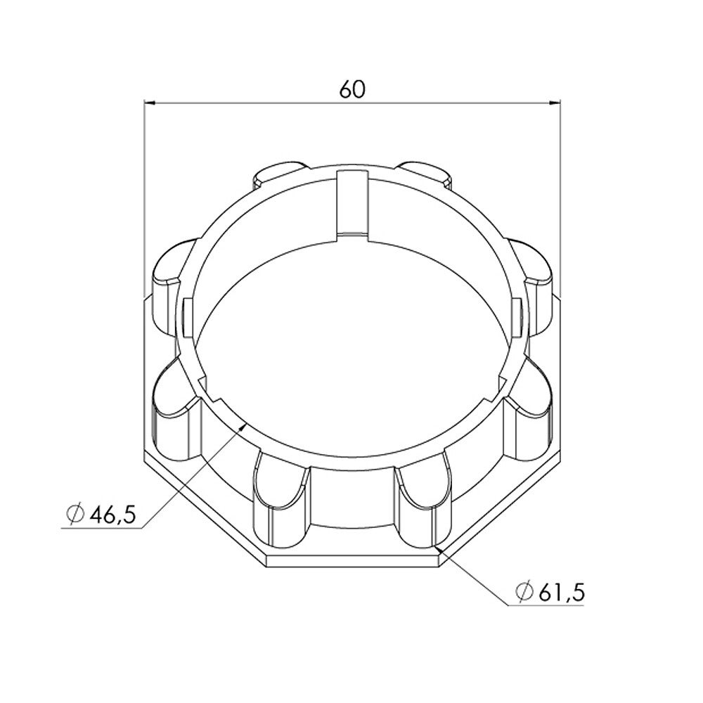 Kit adaptateur pour moteur de volet roulant filaire Ø 45 mm dans tube OCTO Ø 60 mm - 2
