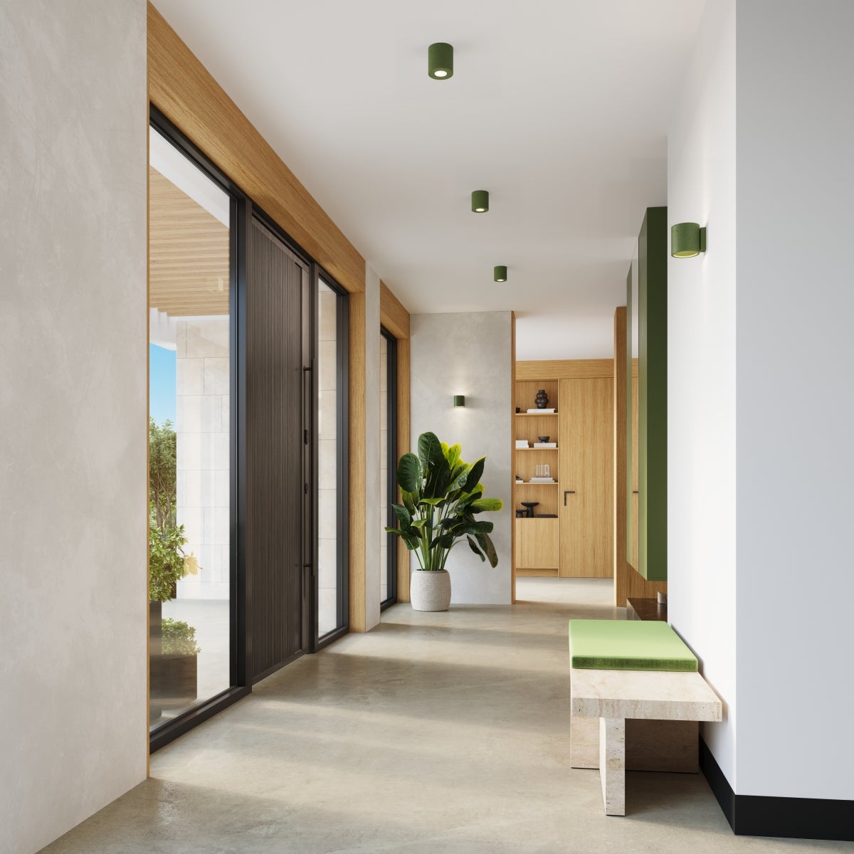 Reflektor sufitowy betonowy ORBIS zielony oliwkowy 1xGU10x10W beton architektoniczny wym:10x10x10cm IP20 Sollux Lighting - 9