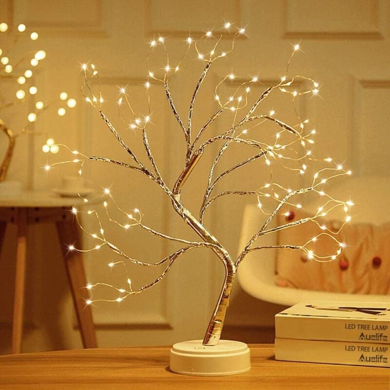 Lampa wiśniowa, USB, lampa bonsai DIY, lampka stołowa z przełącznikiem dotykowym, dekoracja świąteczna, lampka do sypialni