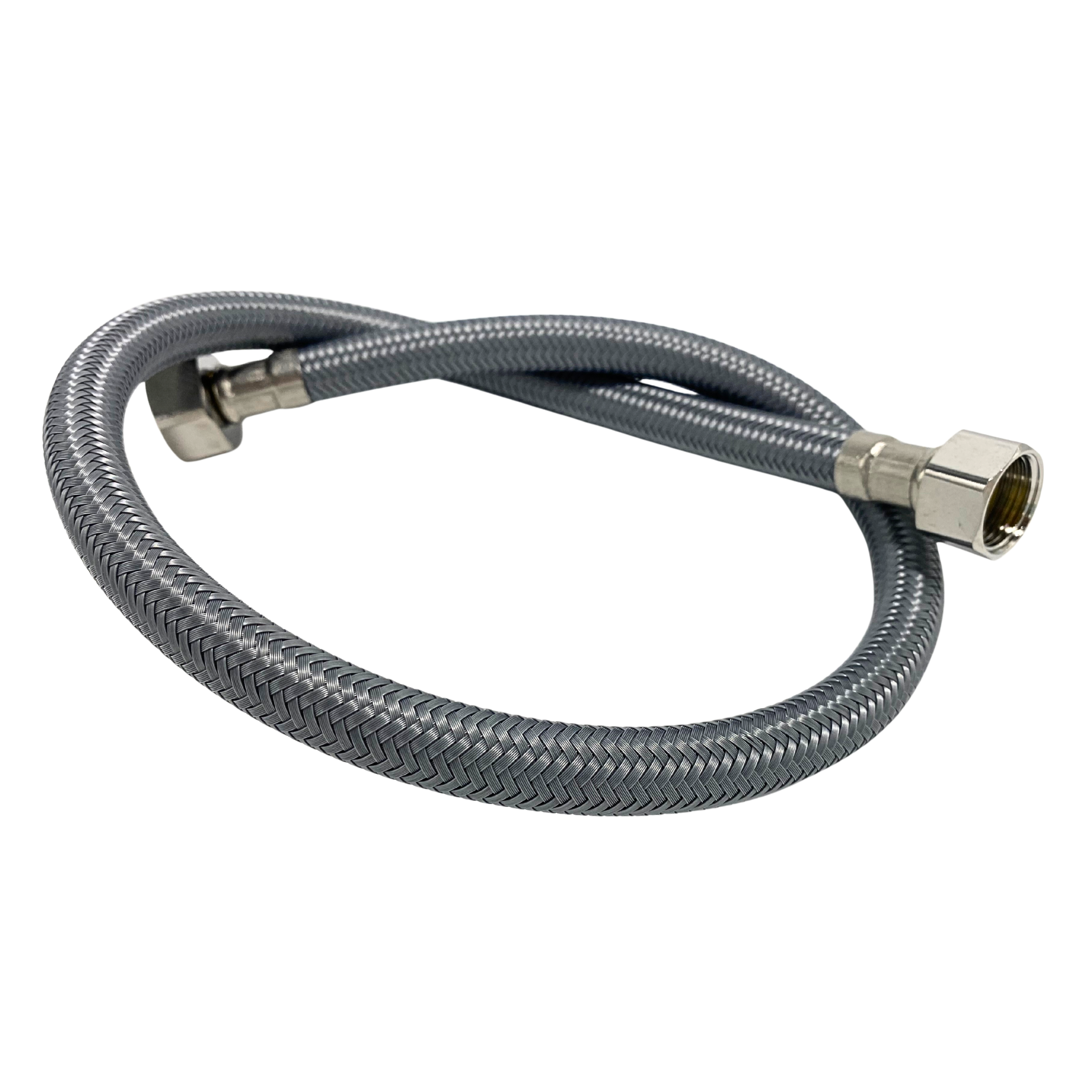 Balneo Wężyk Zasilający 1/2" x 3/8" 30 cm Szary Wąż Do Wody PEX W Oplocie