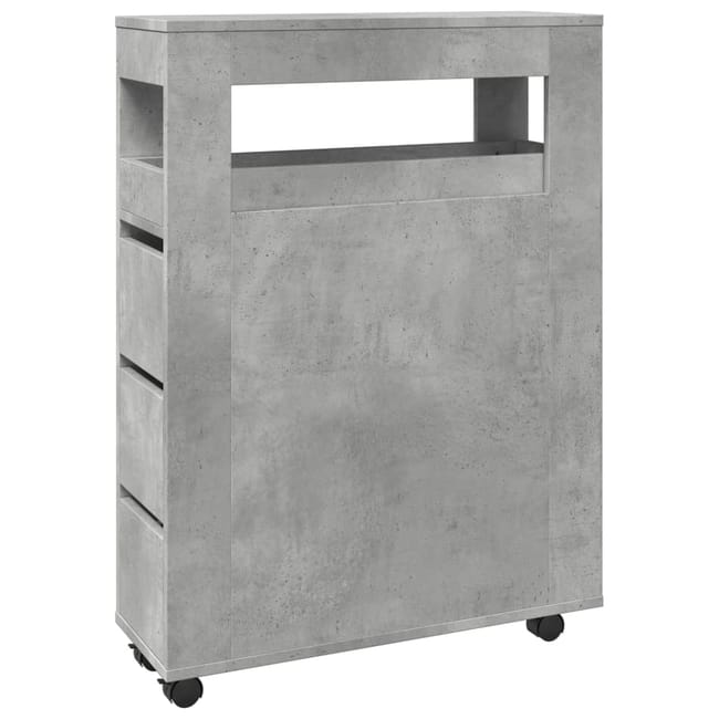 Mobile Di Stoccaggio | Mobiletto Con Ruote Grigio Cemento 60x48x81 Cm In Truciolato CFW433278 | Leroy Merlin