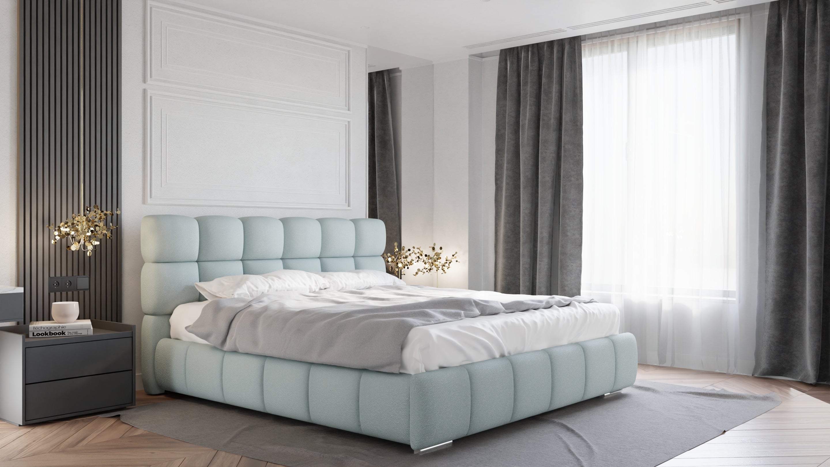 Lit coffre 180x200 cm bliss – lit avec sommier et matelas à ressorts ...