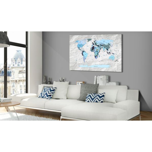 Tableau Cartes du monde World Map: Blue Pilgrimages 120x80 cm - 2