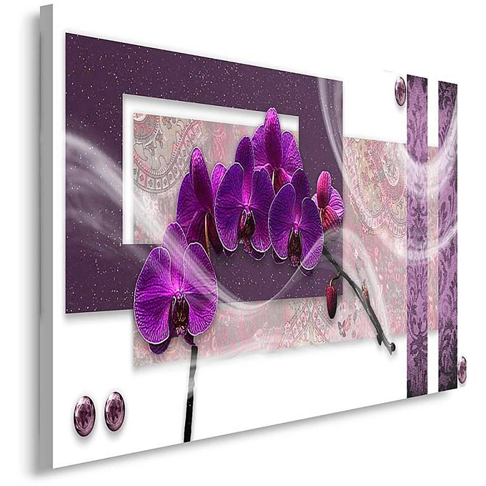 Tableau orchidée pourpre - 100 x 70 cm - 2