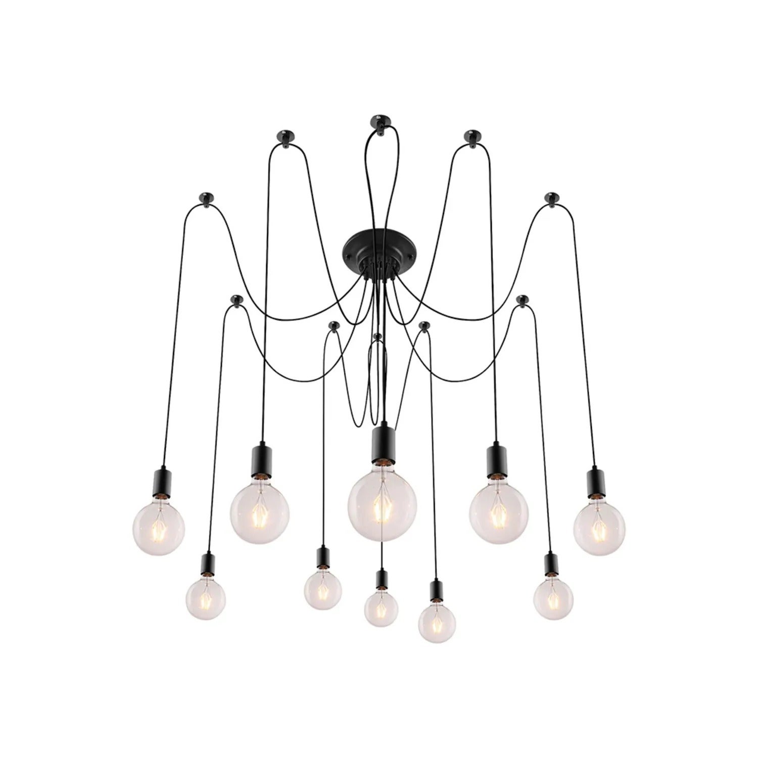Lámpara colgante e27 negro mate estilo industrial ip20 caspar