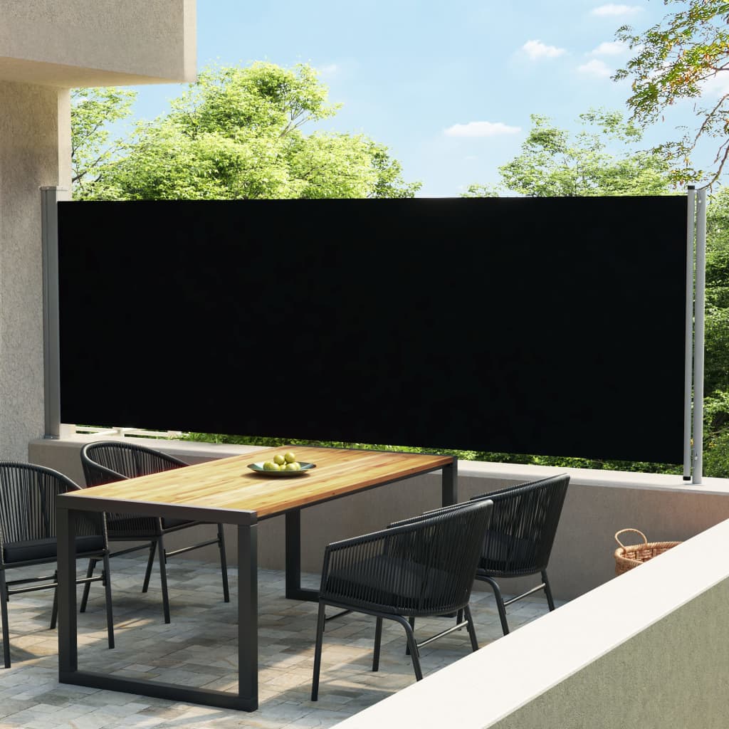 Maison exclusive - toldo lateral retráctil para patio negro 600x160 cm