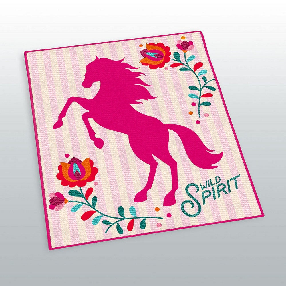 Tapis - Cheval -Wild Spirit - Rose - 100 cm x 120 cm | Leroy Merlin