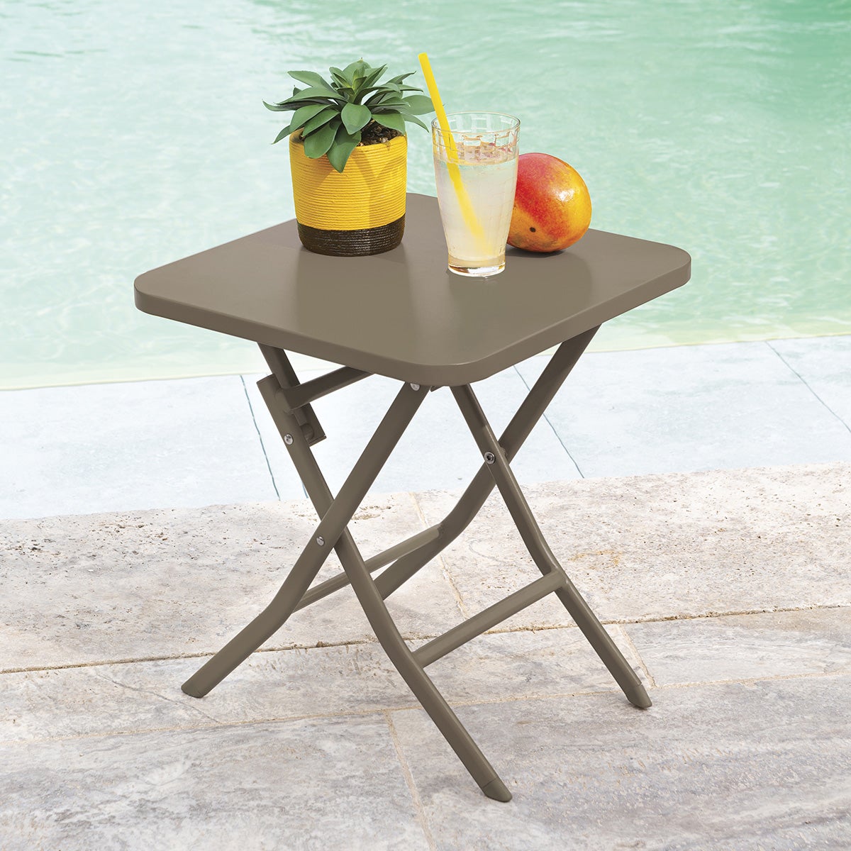 Set Bistrot Tavolo Pieghevole 60x60 Cm E 2 Sedie Pieghevoli Con Braccioli In Legno Di Acacia E Corda Verde Yadira
