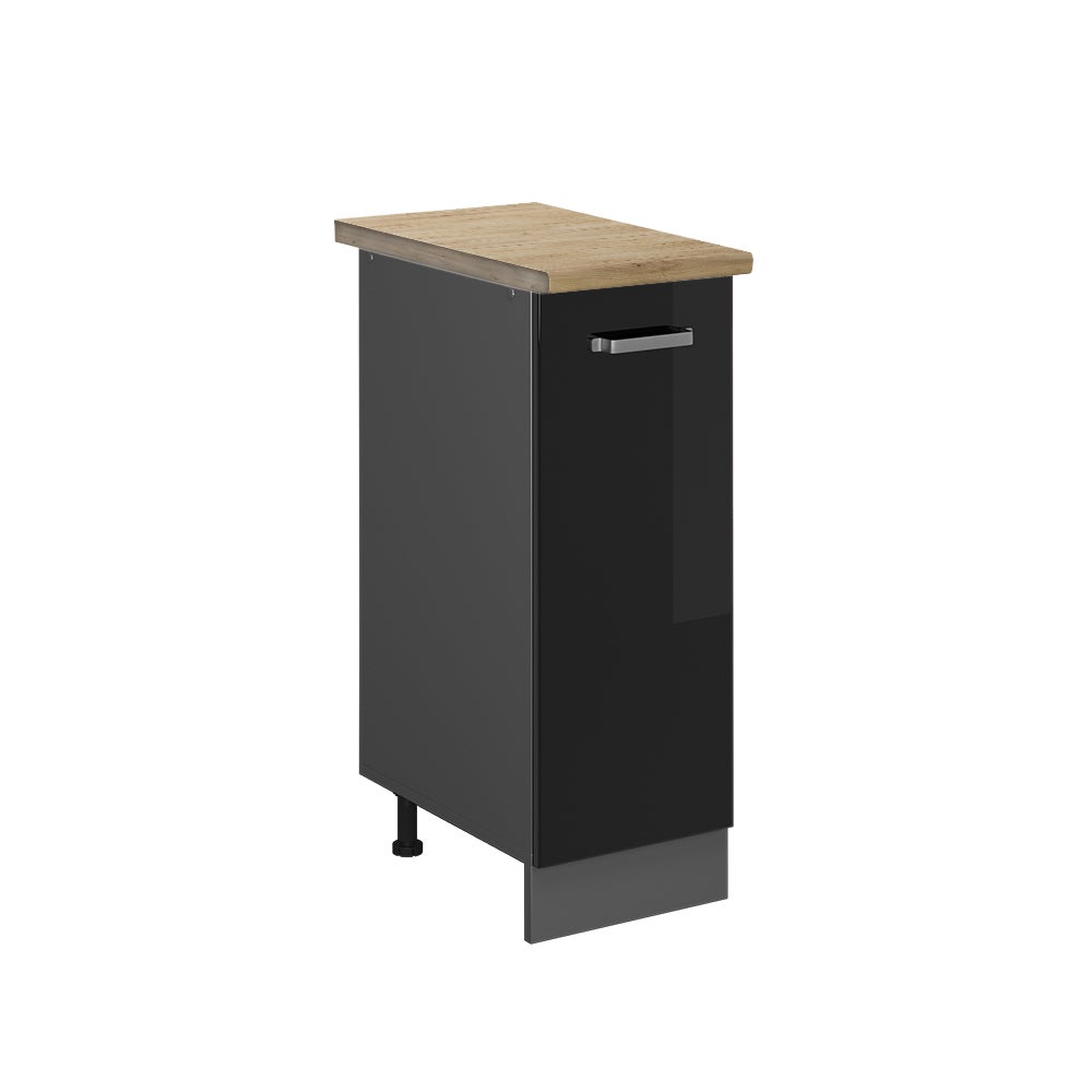 Vicco Szafka apteczna R-Line, Czarny wysoki połysk, 30 cm , BP Dąb