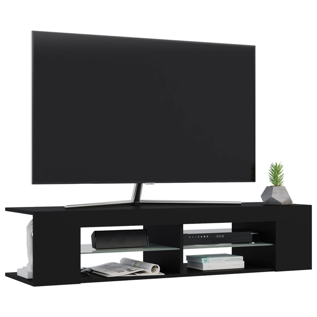 Meuble TV avec lumières LED noir 135x39x30 cm - COMFORTXL - 5