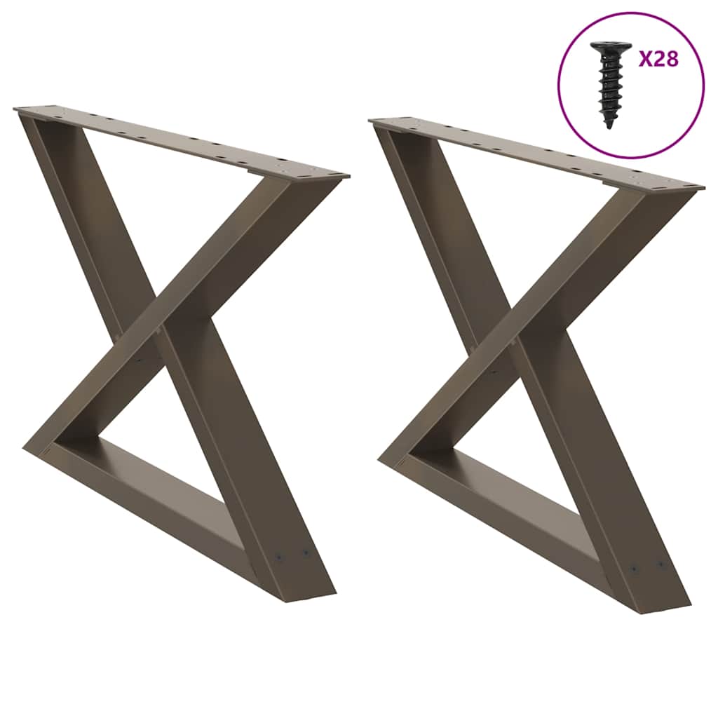 Nogi do stolika kawowego 2 szt. Naturalna stal 70x(42-43,3) cm Stal vidaXL
