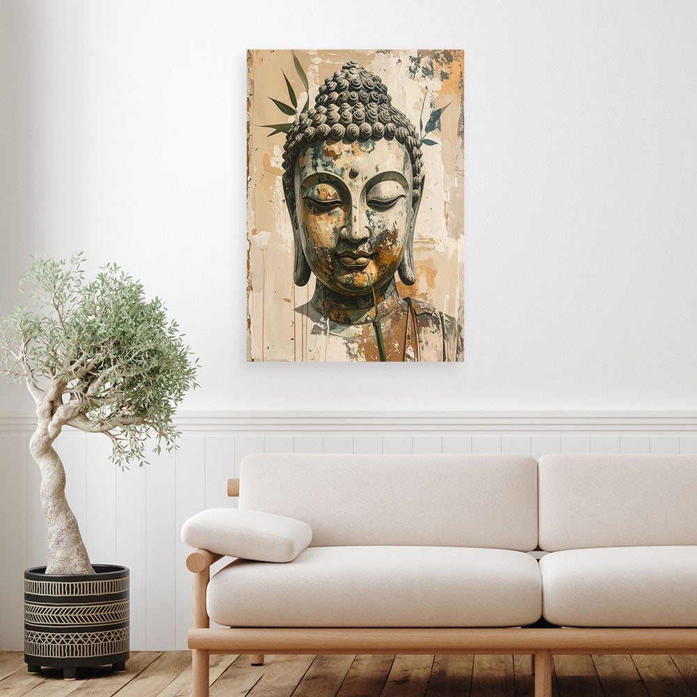 Obraz do salonu sypialni biura, Budda Zen Spa Bambus Orientalny 80x120 - 2