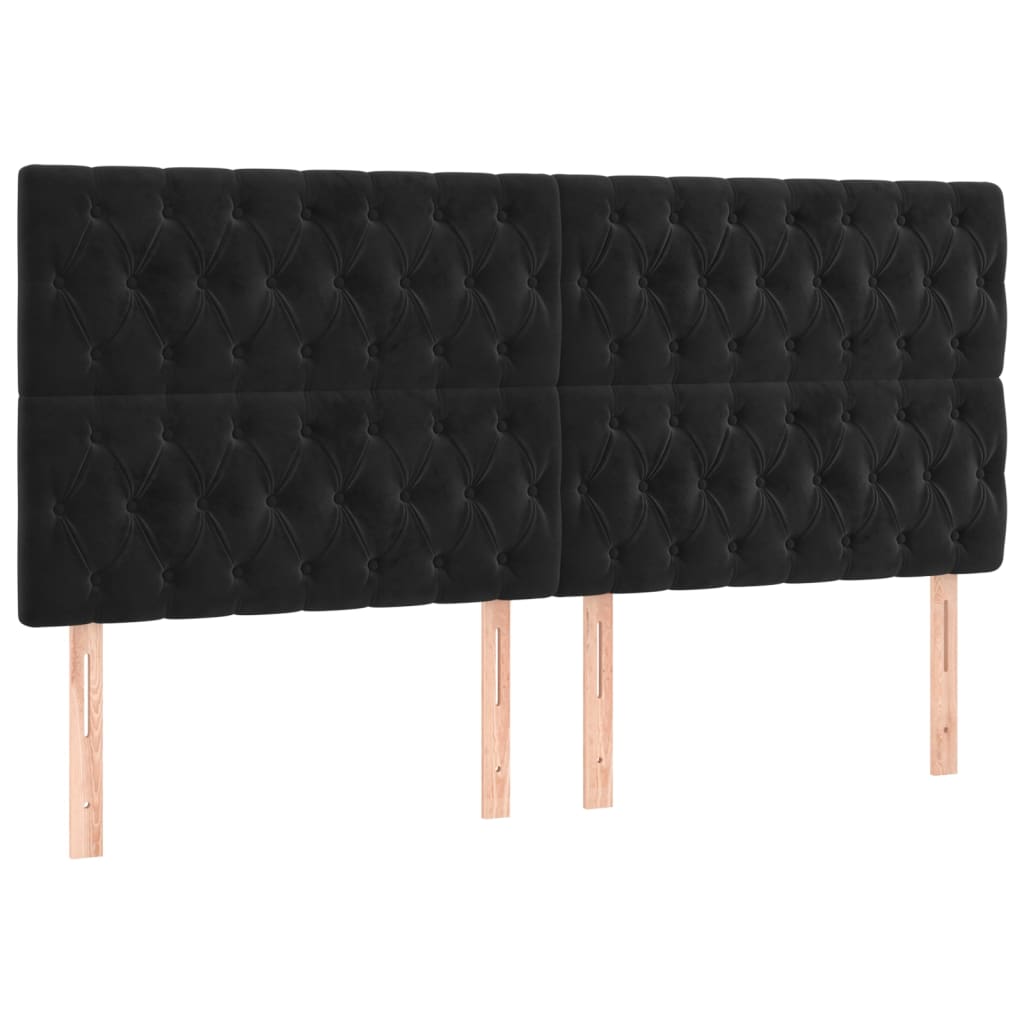Cadre de lit sans matelas noir velours - 8