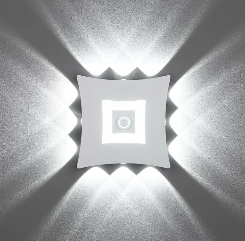 Nowoczesna lampa ścienna zewnętrzna LED 18 W, wodoodporna lampa ścienna IP65, 4000 K zimna biel aluminiowa lampa ścienna do ogrodu