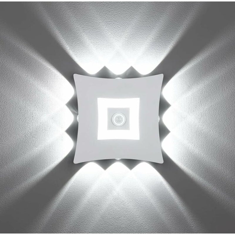 Nowoczesna lampa ścienna zewnętrzna LED 18 W, wodoodporna lampa ścienna IP65, 4000 K zimna biel aluminiowa lampa ścienna do ogrodu