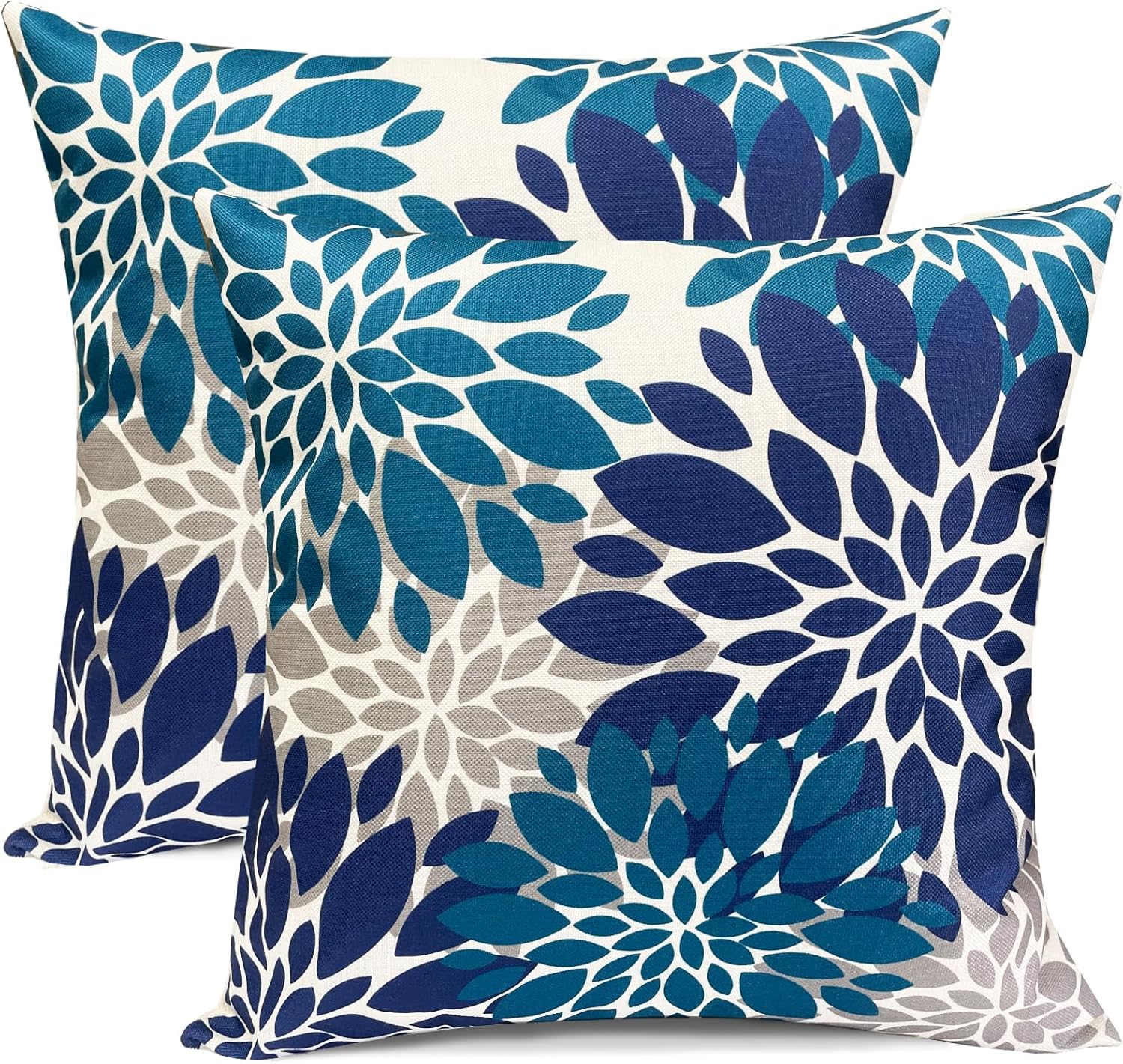 Lot De 2 Housses De Coussin Décoratives En Lin - Motif Ferme Avec Cerf - 30x50 Cm - Double Face, Fermeture éclair Invisible