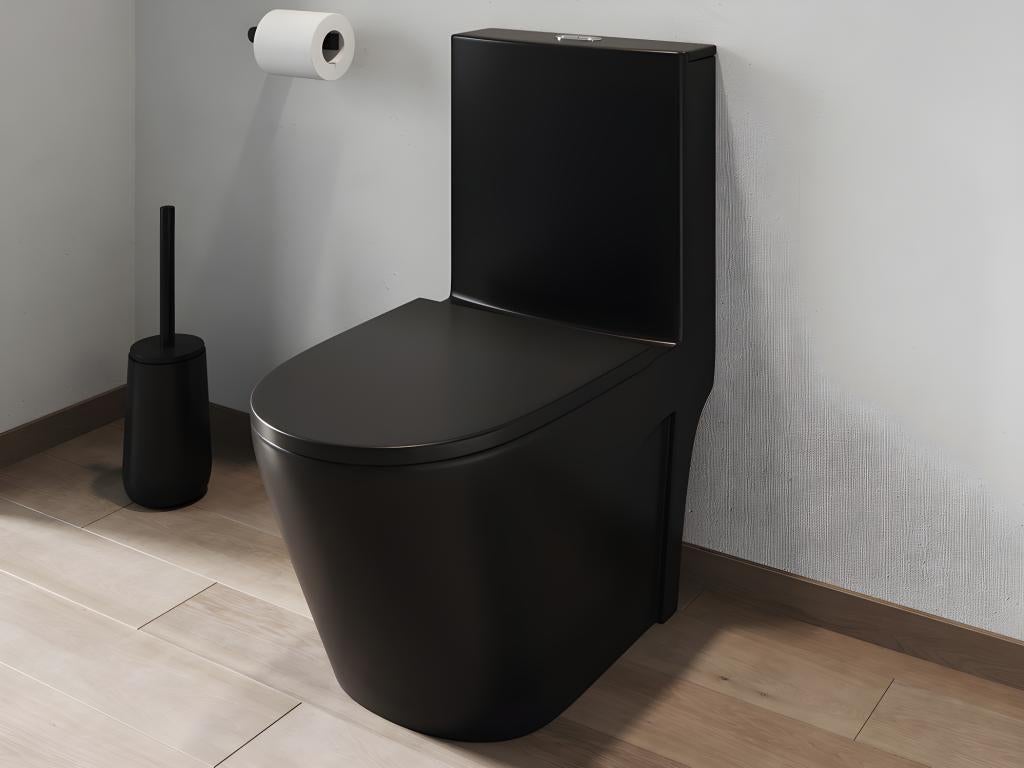 Toaleta WC wolnostojąca z czarnej, matowej ceramiki – NAGILAM