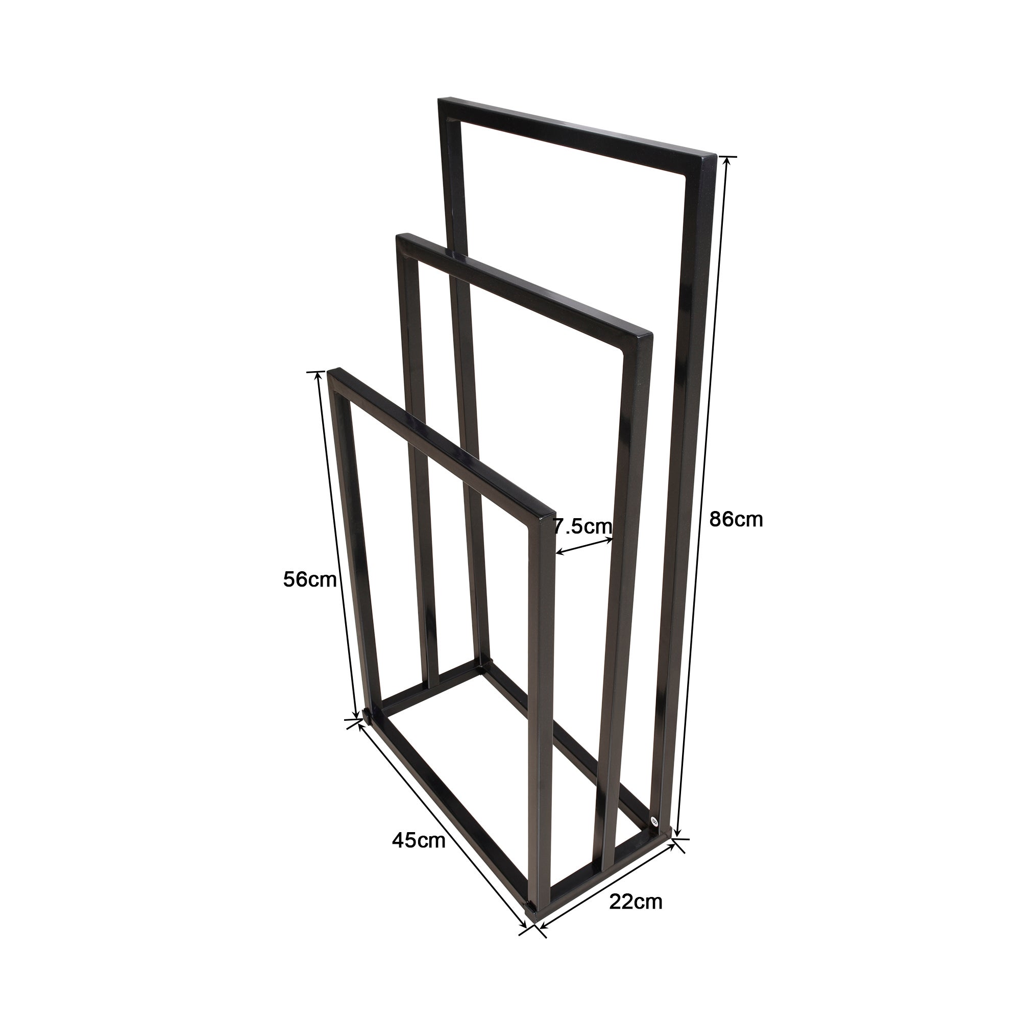 Porte-serviettes pour salle de bain, porte-serviettes extérieur à 3 niveaux plus large, porte-serviettes autoportant, porte-serviettes - 6