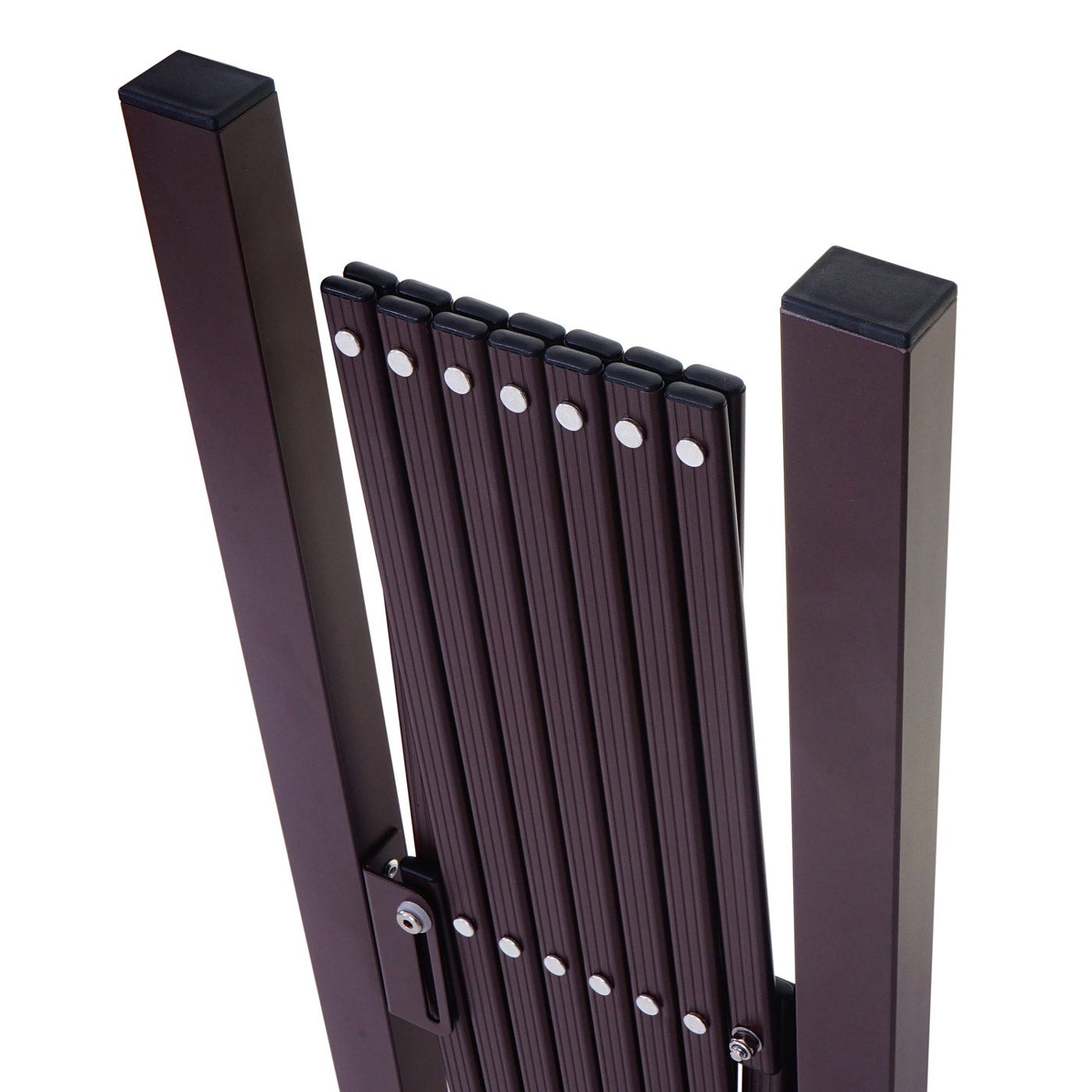 Grillage Randers, tuteur pour plantes, grille animaux télescopique, aluminium marron ~ 27-207cm - 6