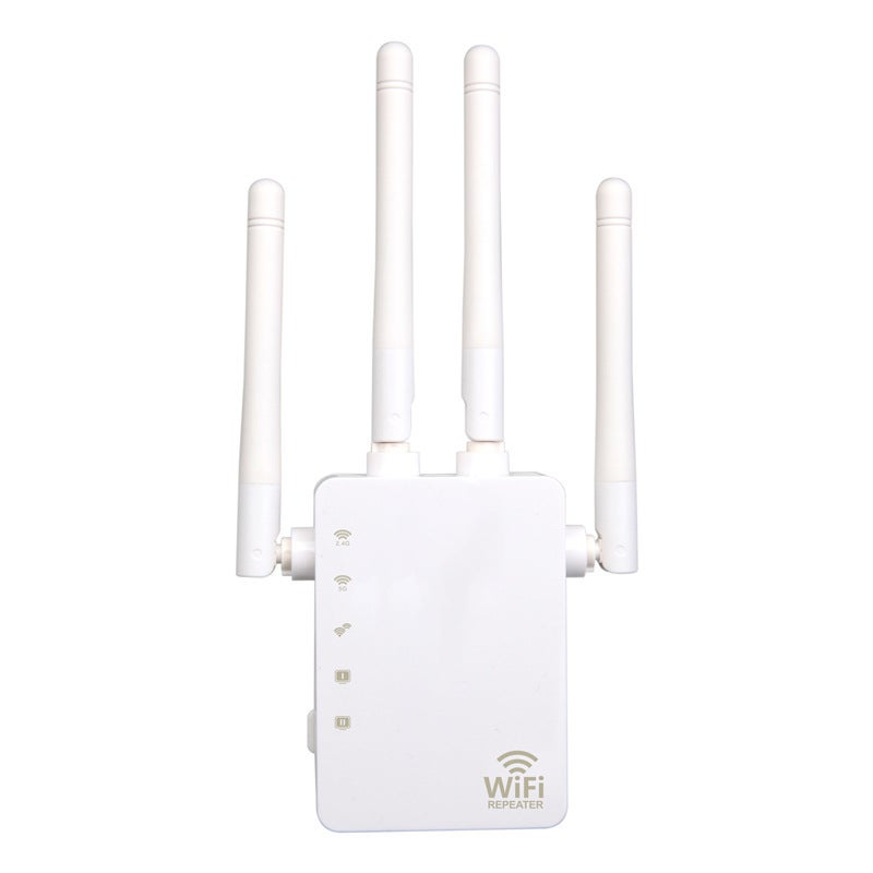 Wzmacniacz sygnału Wi-Fi, dwupasmowy repeater 1200 Mb/s, wysokiej mocy, router 2,4 GHz i 5 GHz (biały, 90 x 173 x 70 mm)