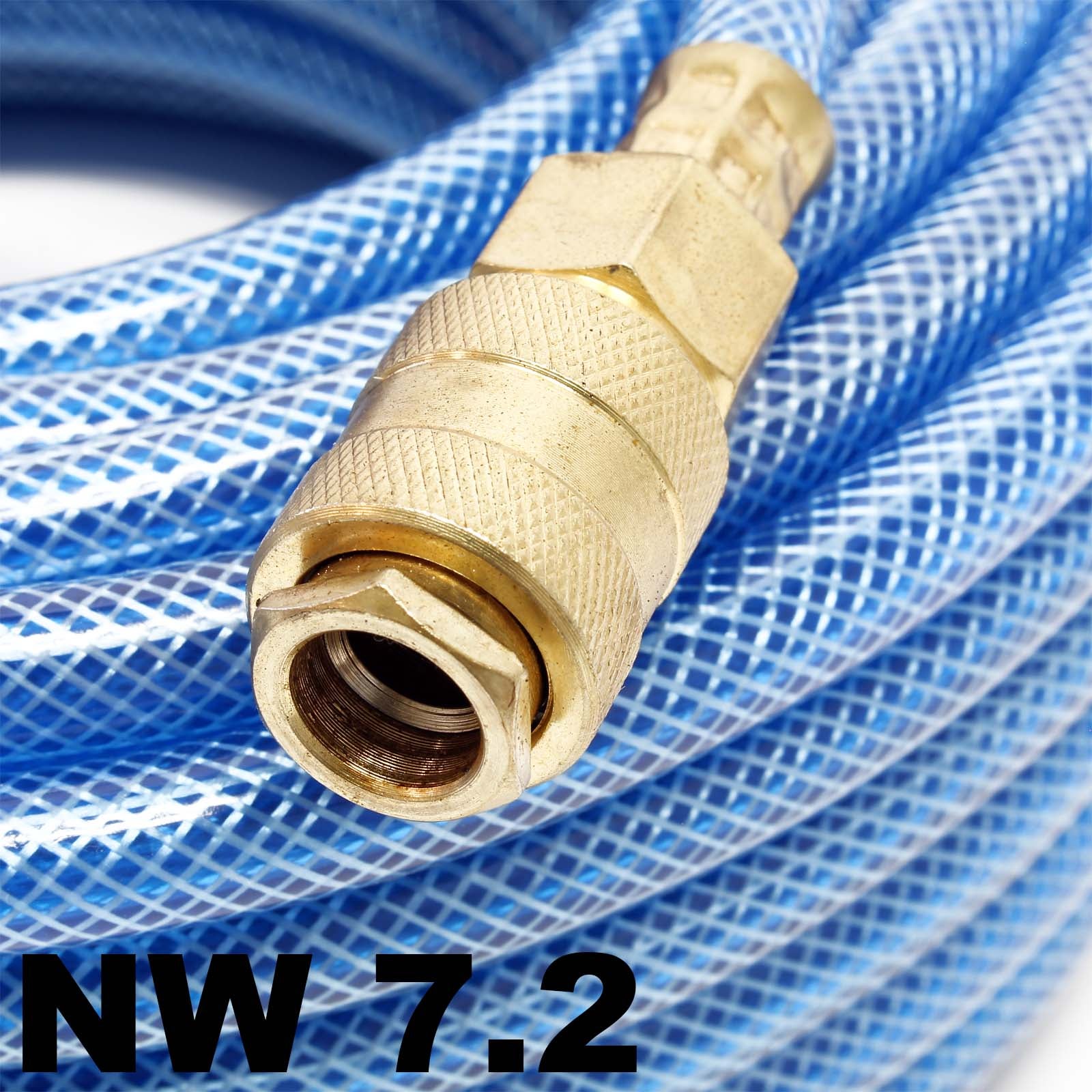 Tuyau d’air comprimé PVC 10 m – Diamètre extérieur 12 mm – Flexible pneumatique pour compresseur – Gaine en tissu – Raccord Wiltec - 2