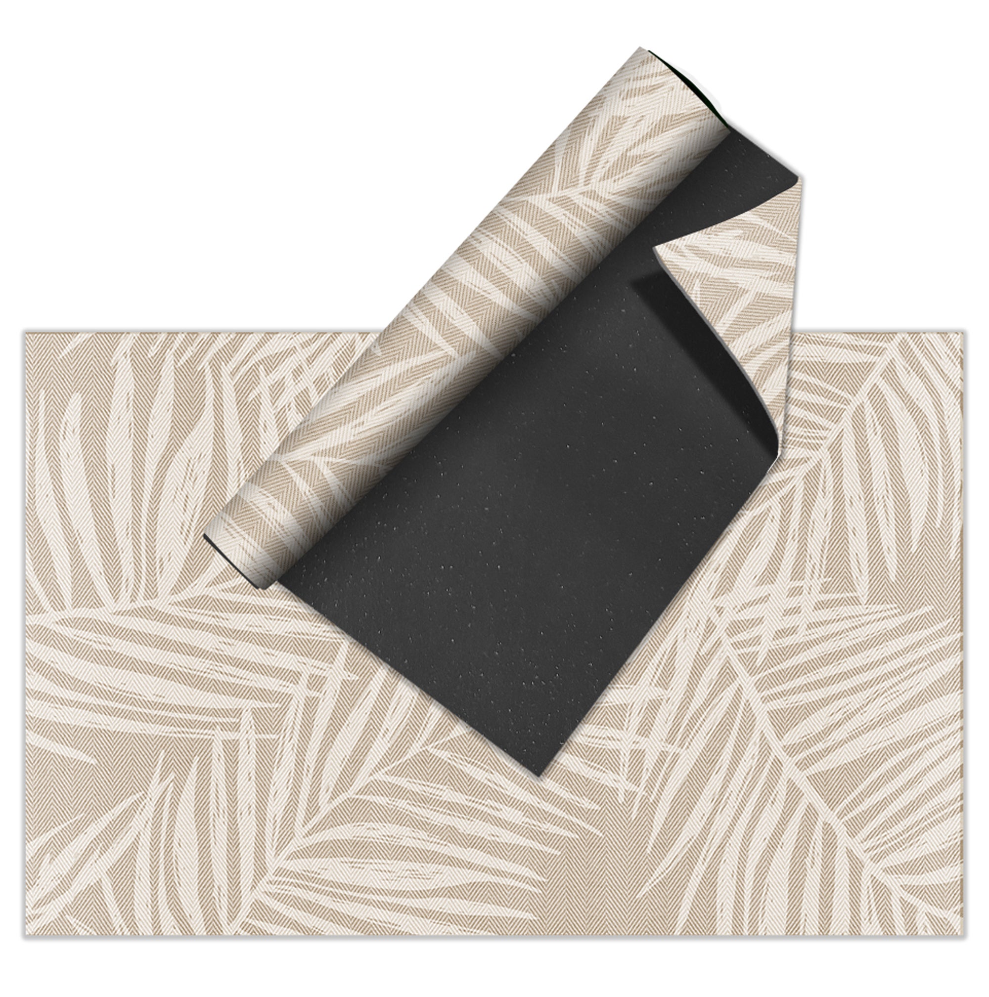 Tapis PVC Int rieur ext rieur Feuilles Beiges 160x230 Cm PVC Imprim 