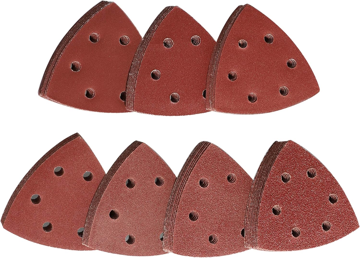Delta-Trójkąty Ścierne 70 Sztuk Zestaw Mieszany 10 x Ziarno 60/80/120/180/240/320/400 Każdy, 90 x 90 x 90 mm Do Szlifierek Delta