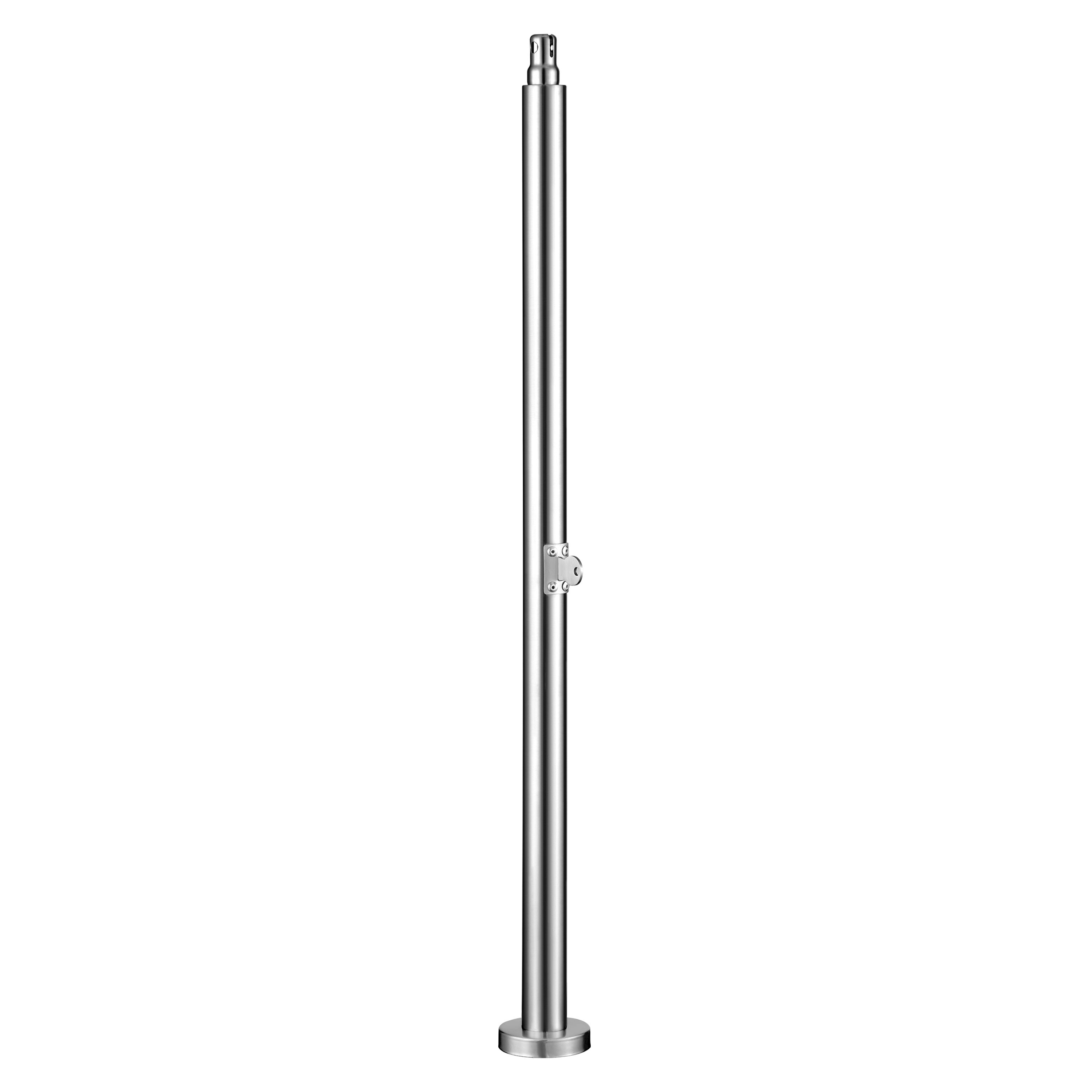 Garde-Corps Rampe Escalier Main Courante L.136cm, En Inox 201 Argent - 3 à 4 Marches - Angle réglable 0-50° - Pour Jardin Entrée Portail Garage - 6